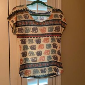 Cute Gaze elephant print top